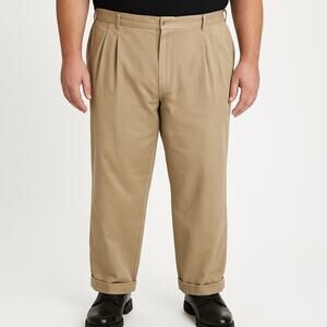 VTG Polo Ralph Lauren Andrew Chino Pant Men's 48 x 30 Pleated Cuffed 1990s Y2K